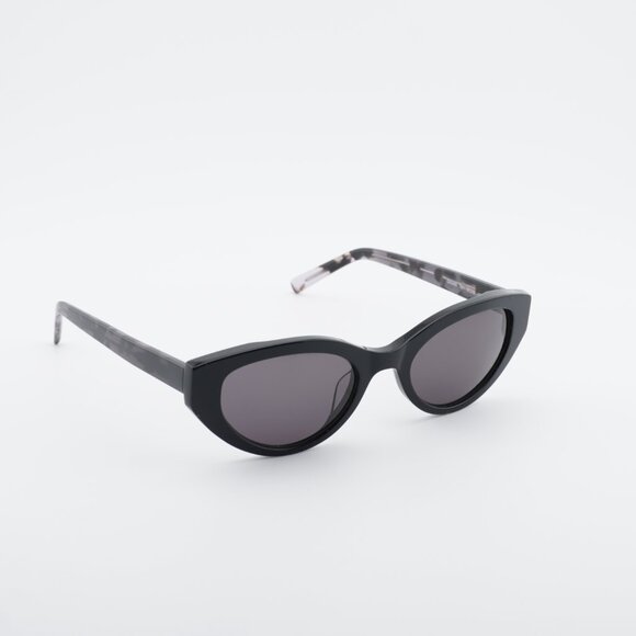 DKNY DK548S 001 Sunglasses Black Cat Eye Frame, Grey Lenses main image 5